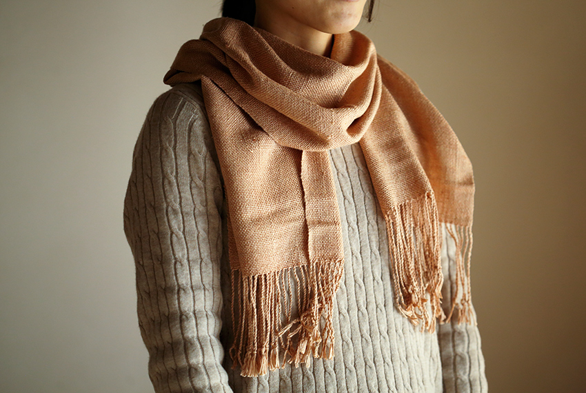 手紡ぎマフラー