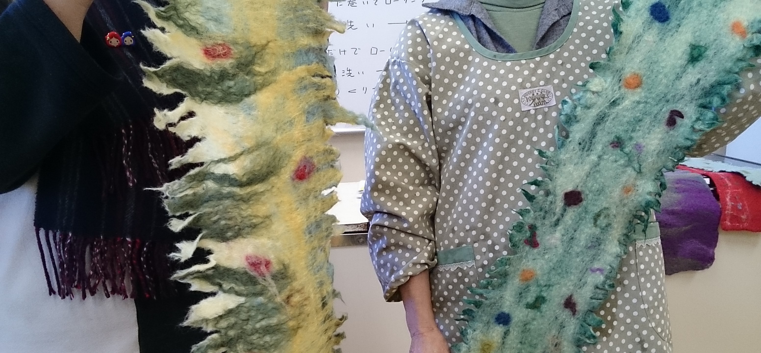 森山公民館講座 ハンドメイドフェルトのミニマフラー