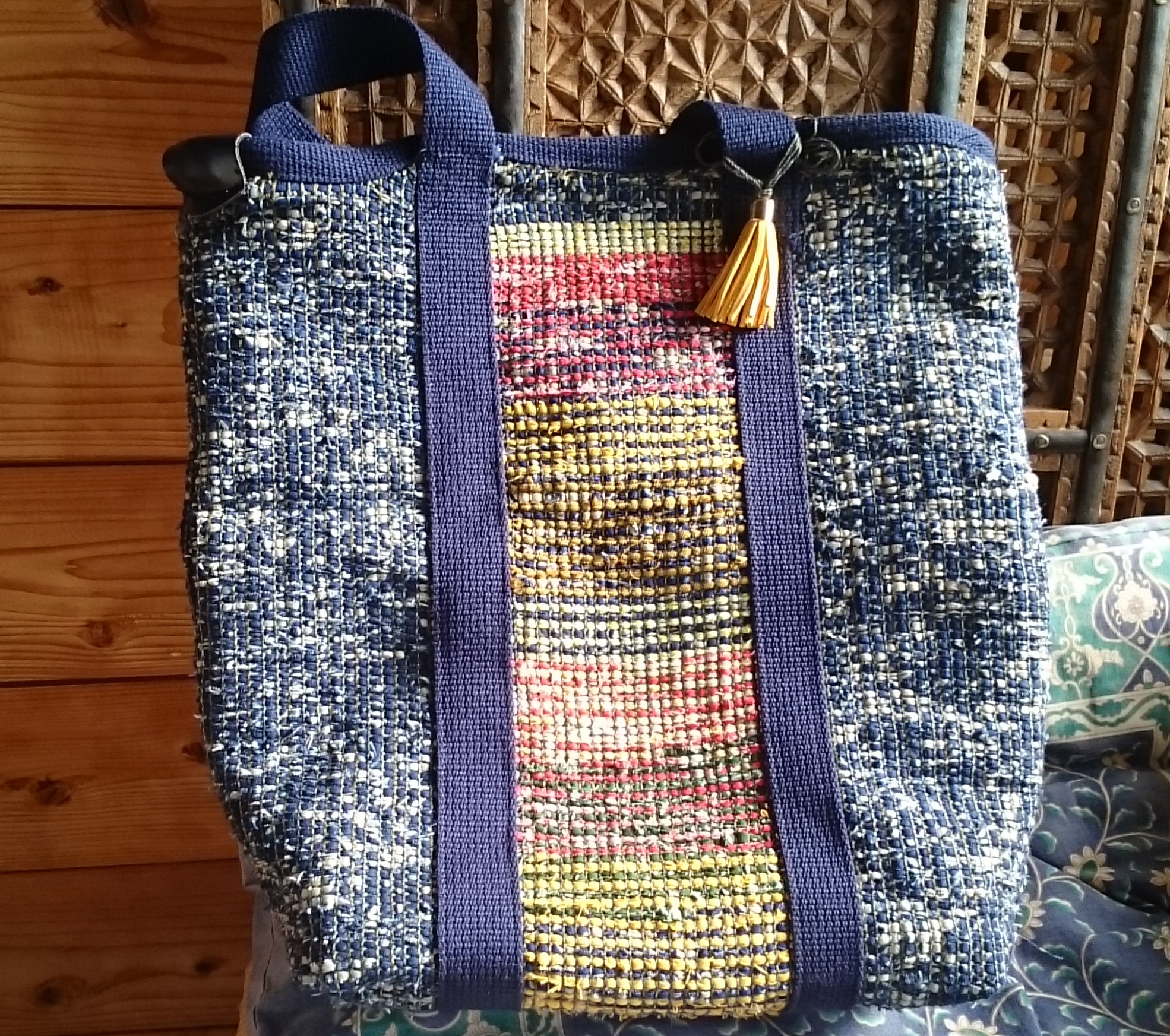 裂き織りバッグ